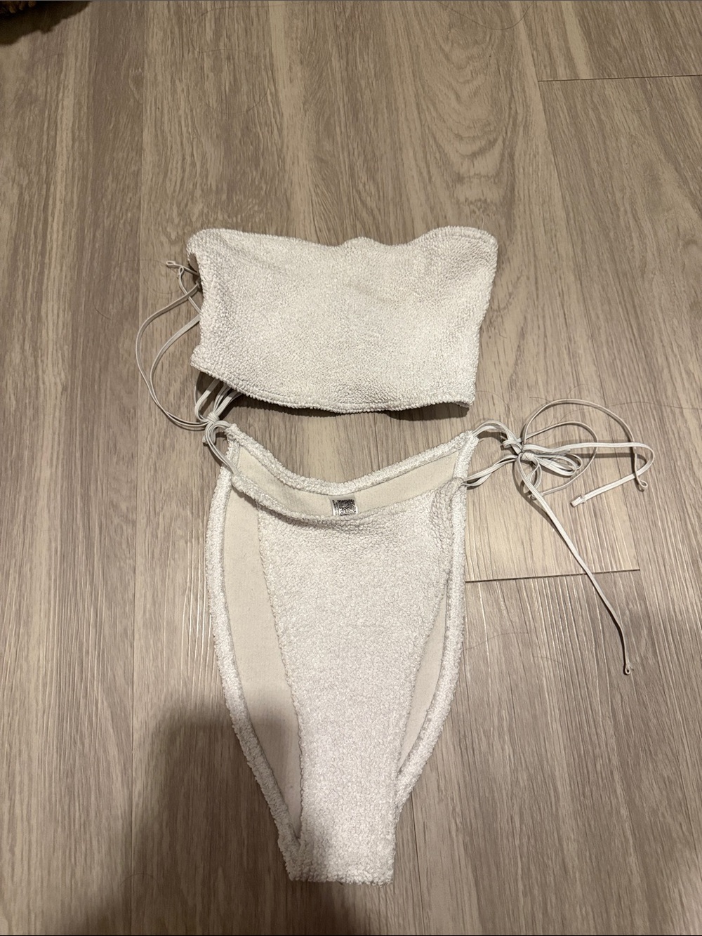 ASOS White Terry Two-Piece Swim Set